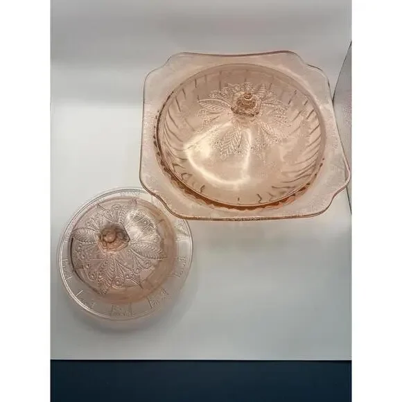 1930s Adam Pink by Jeannette Serving Bowl Set of 2 (SR562)